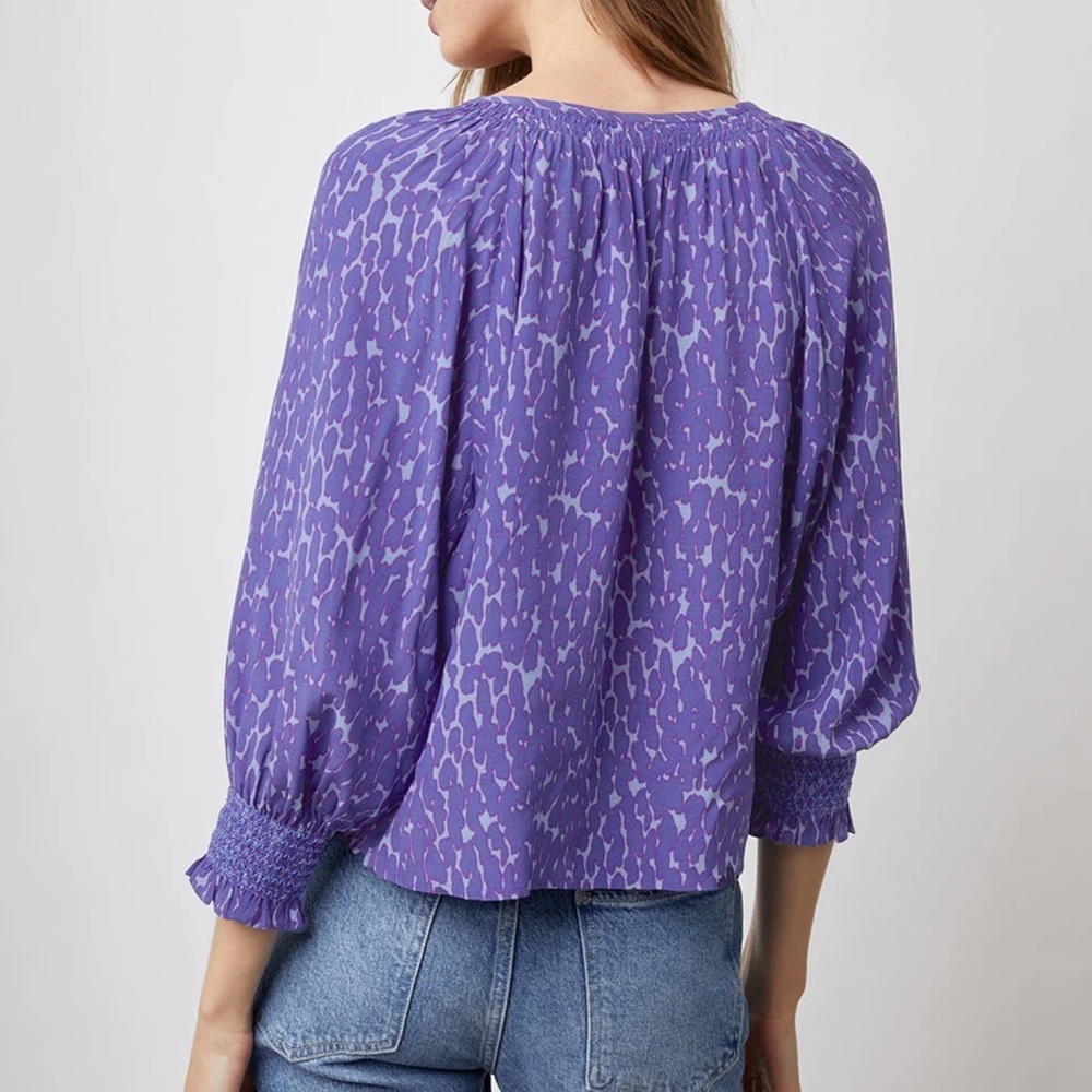 Rails Purple Smocked Blouse with Relaxed Fit - Picture 4 of 15